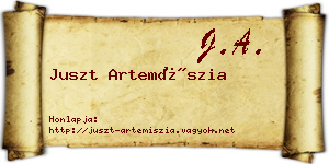 Juszt Artemíszia névjegykártya